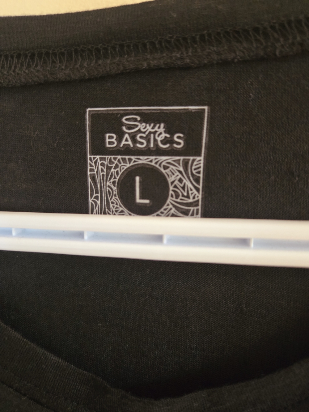 Sexy Basics [Black] Short Sleeve Crew Neck T-Shirt Tee Top Size Large L - Picture 4 of 5